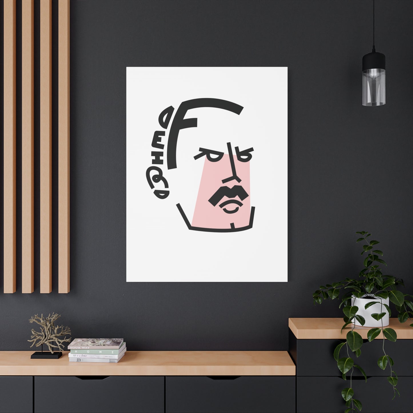 Canvas Print - Iconic Rock Frontman Inspired Lettering Portrait