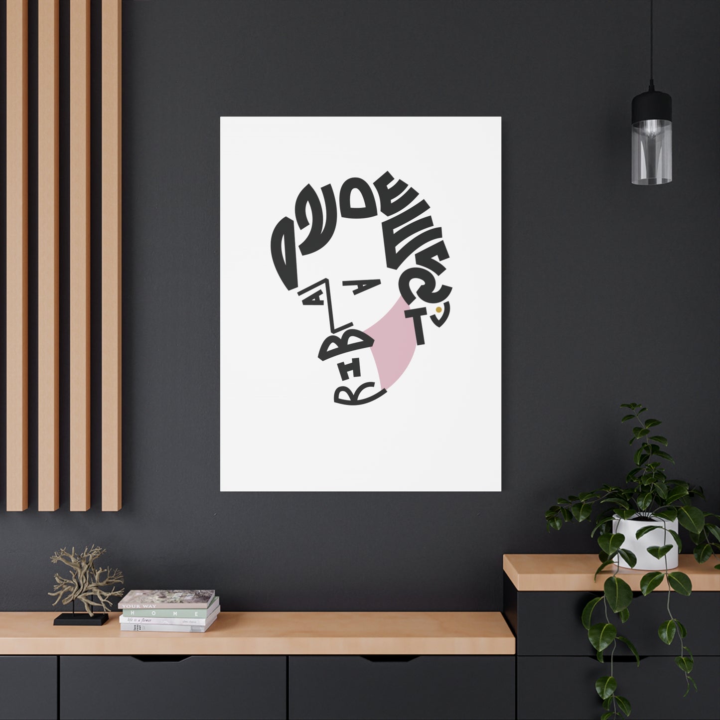 Canvas Print - Indie Folk Visionary Inspired Lettering Portrait