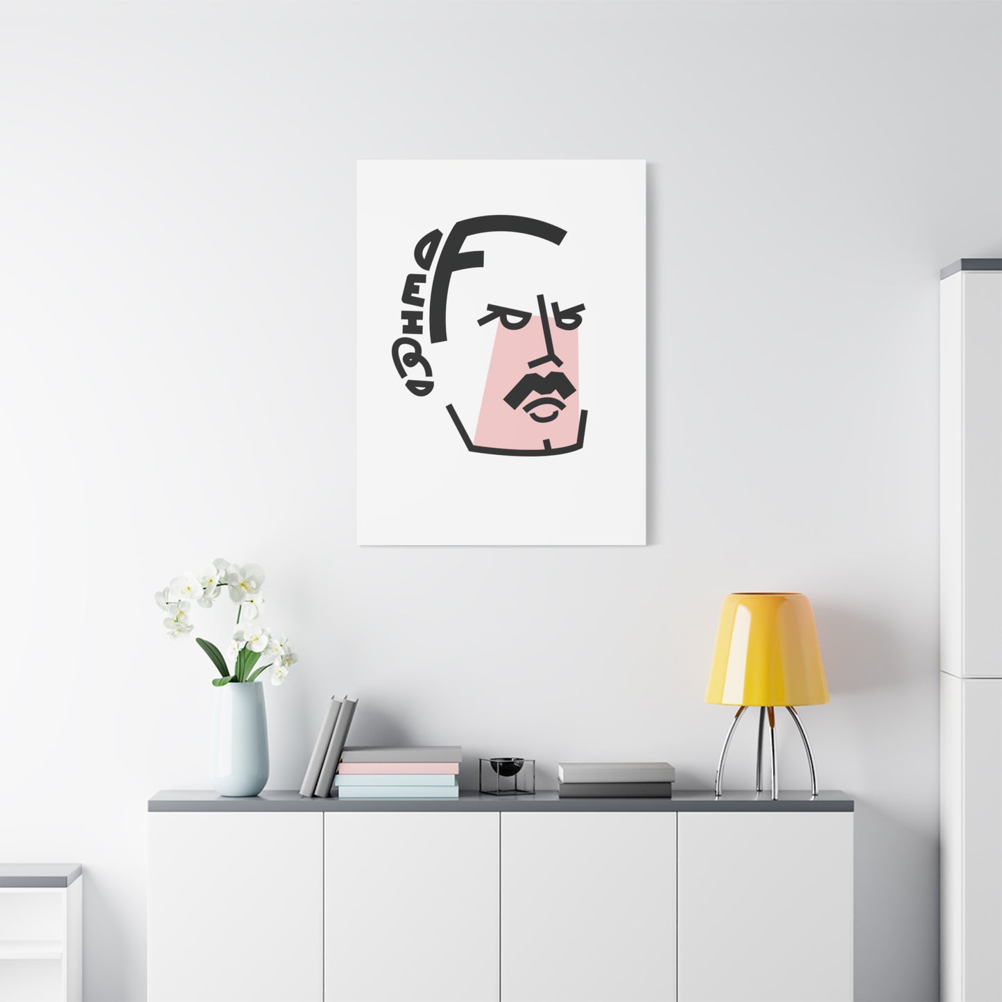 Canvas Print - Iconic Rock Frontman Inspired Lettering Portrait