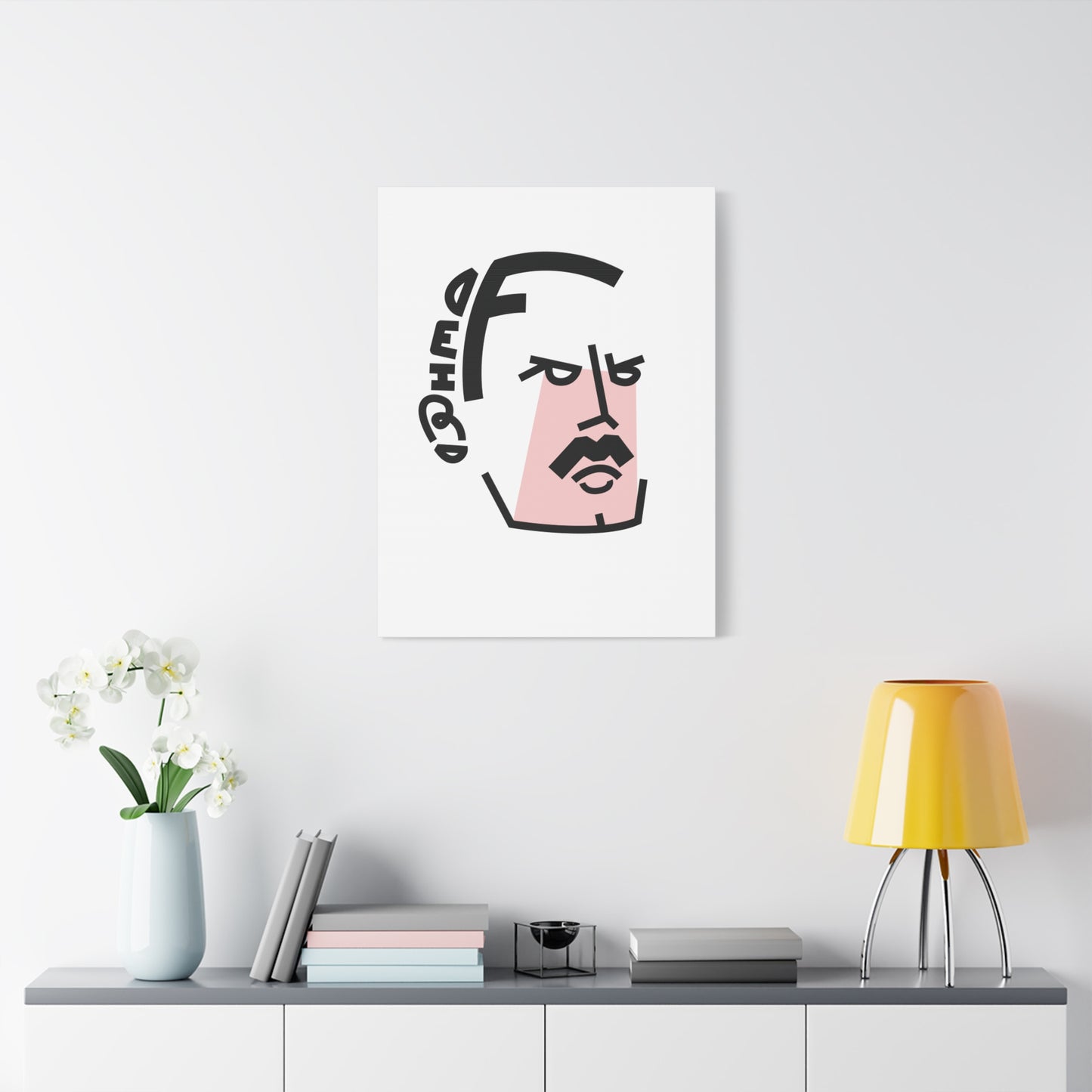 Canvas Print - Iconic Rock Frontman Inspired Lettering Portrait