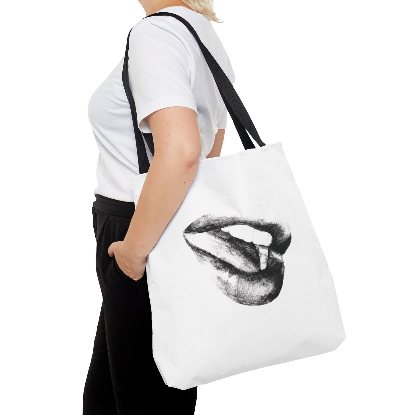Lips Tote Bag - Pencil Drawing