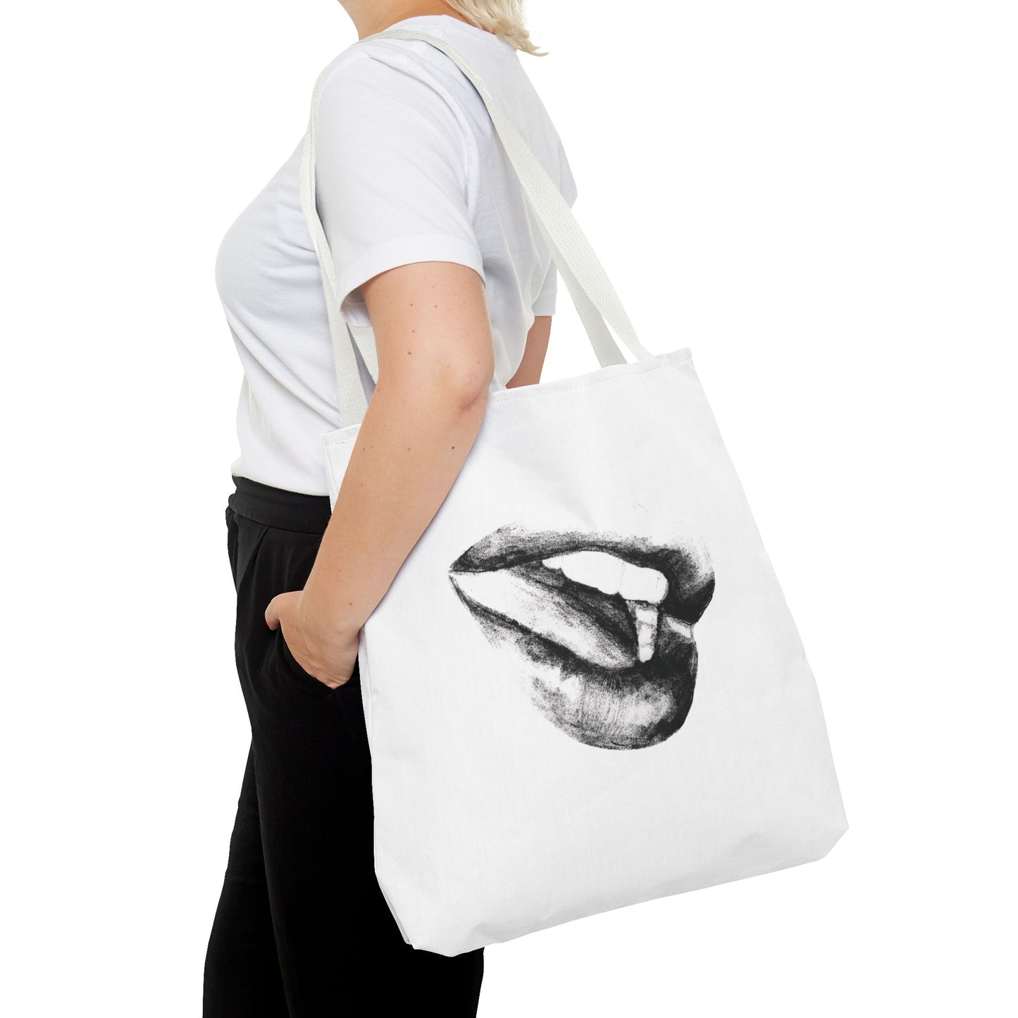 Lips Tote Bag - Pencil Drawing