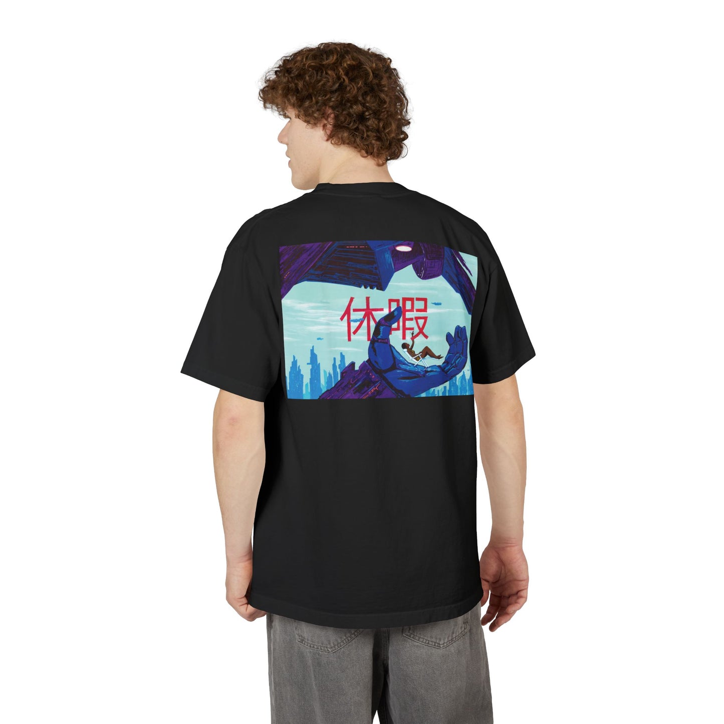 Future Vacation "Street-Wash" Heavyweight Tee - Cyberpunk Afrofuturist Art - Shaka Wear SHGDD