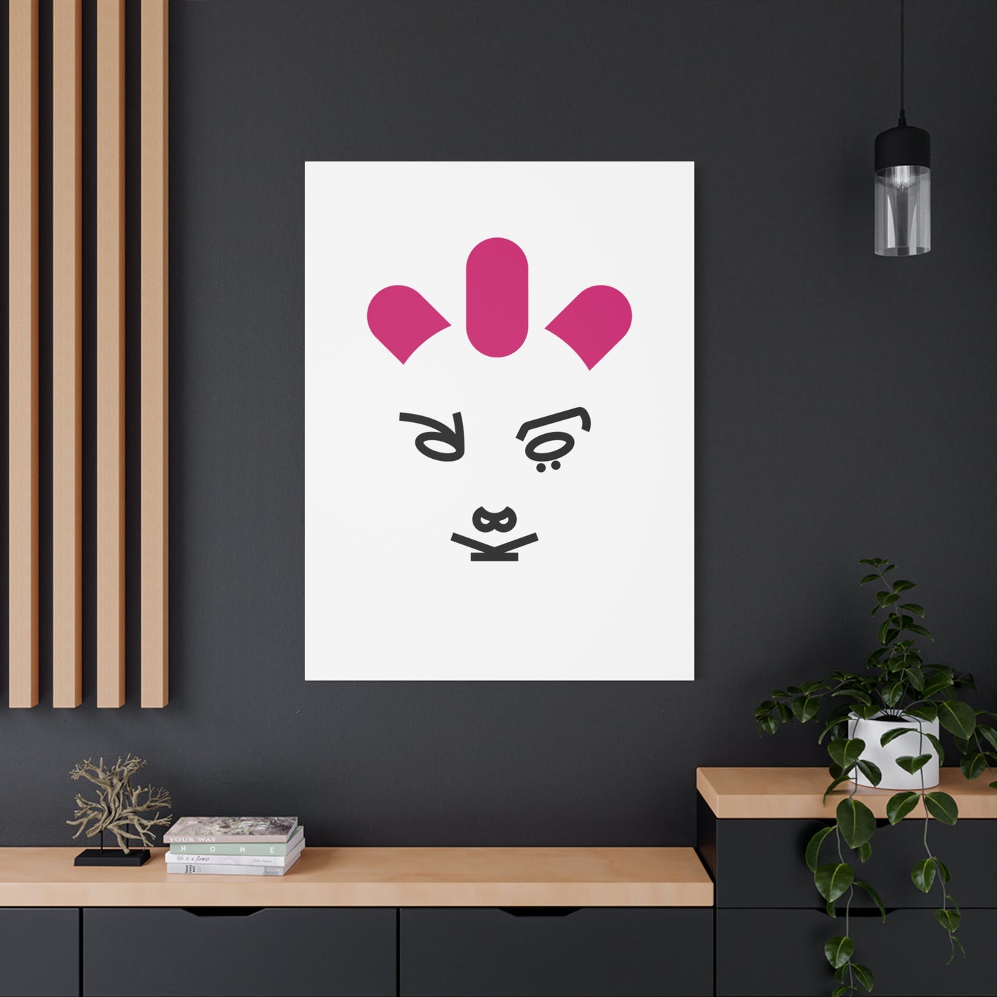 Lettering portrait artwork printed on canvas of an Avant-Garde Music Visionary