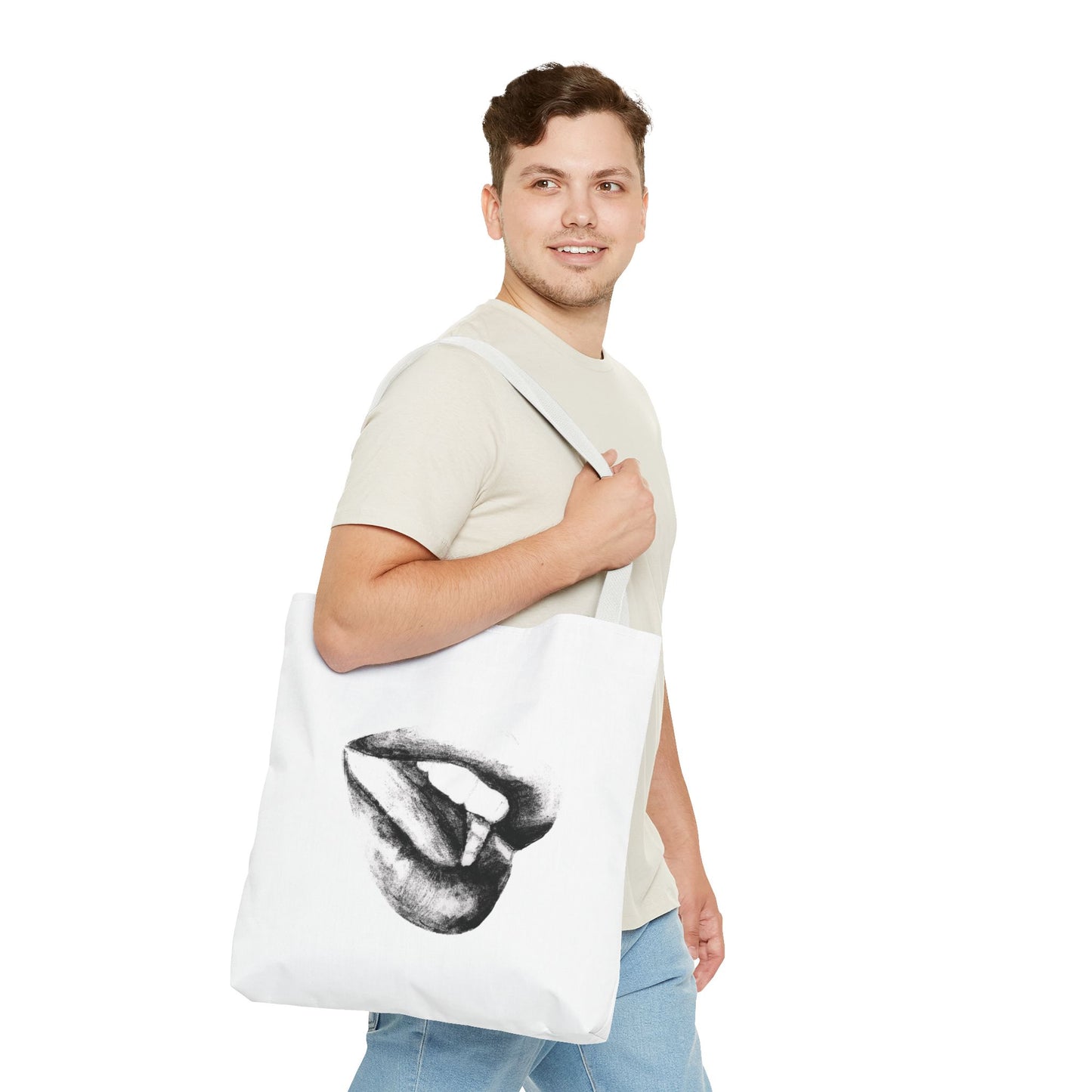 Lips Tote Bag - Pencil Drawing