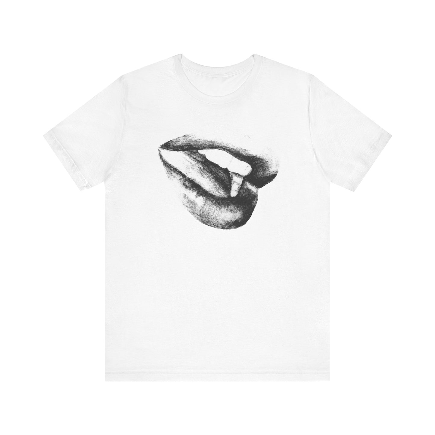 Stylish Drawing Lips Print Unisex Tee, Casual Wear, Gift for Fashion Lovers, Perfect for Parties, Trendy T-Shirt