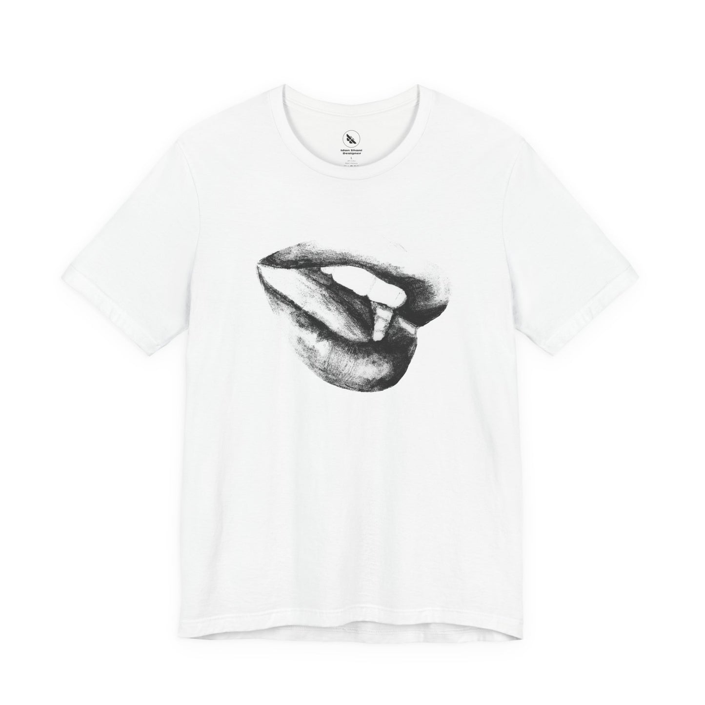 Minimalist Black & White Hand-Drawn Lips Unisex T-Shirt