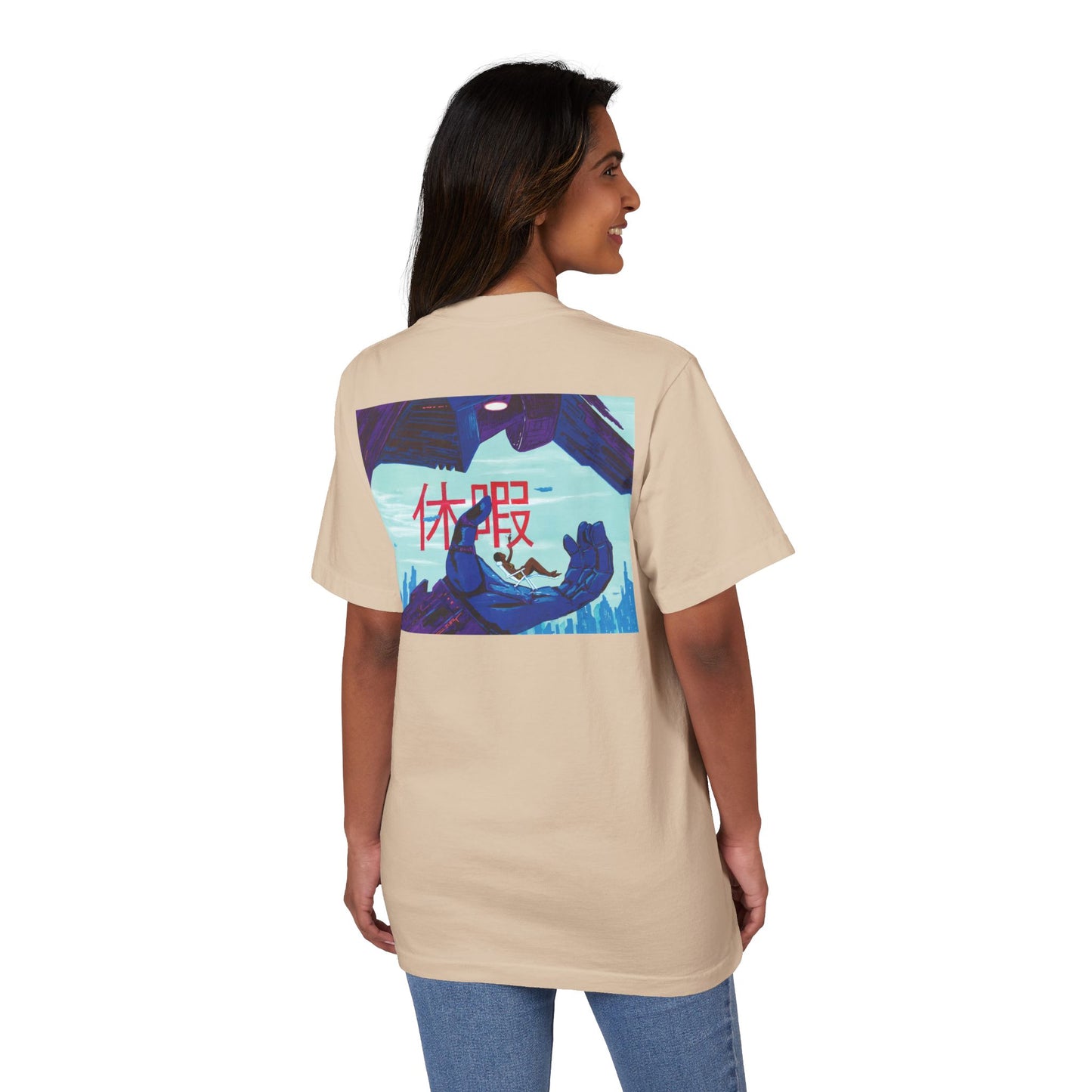 Future Vacation "Street-Wash" Heavyweight Tee - Cyberpunk Afrofuturist Art - Shaka Wear SHGDD