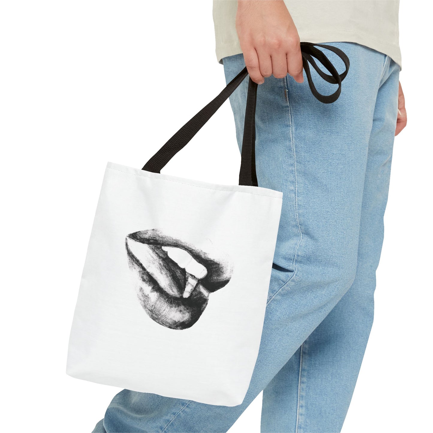 Lips Tote Bag - Pencil Drawing