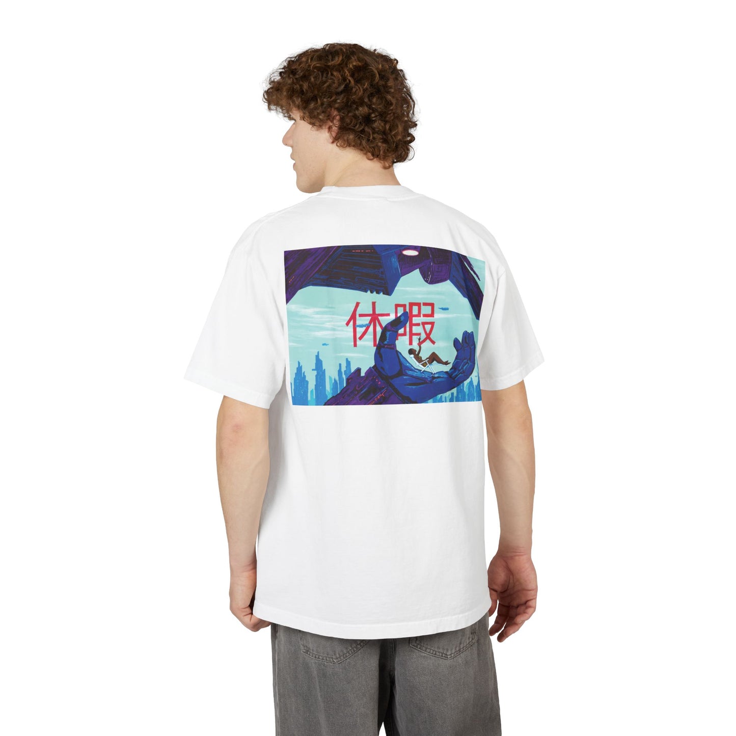 Future Vacation "Street-Wash" Heavyweight Tee - Cyberpunk Afrofuturist Art - Shaka Wear SHGDD
