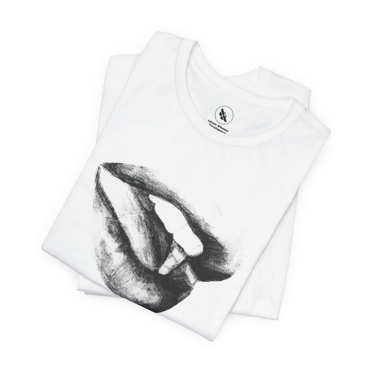 Minimalist Black & White Hand-Drawn Lips Unisex T-Shirt