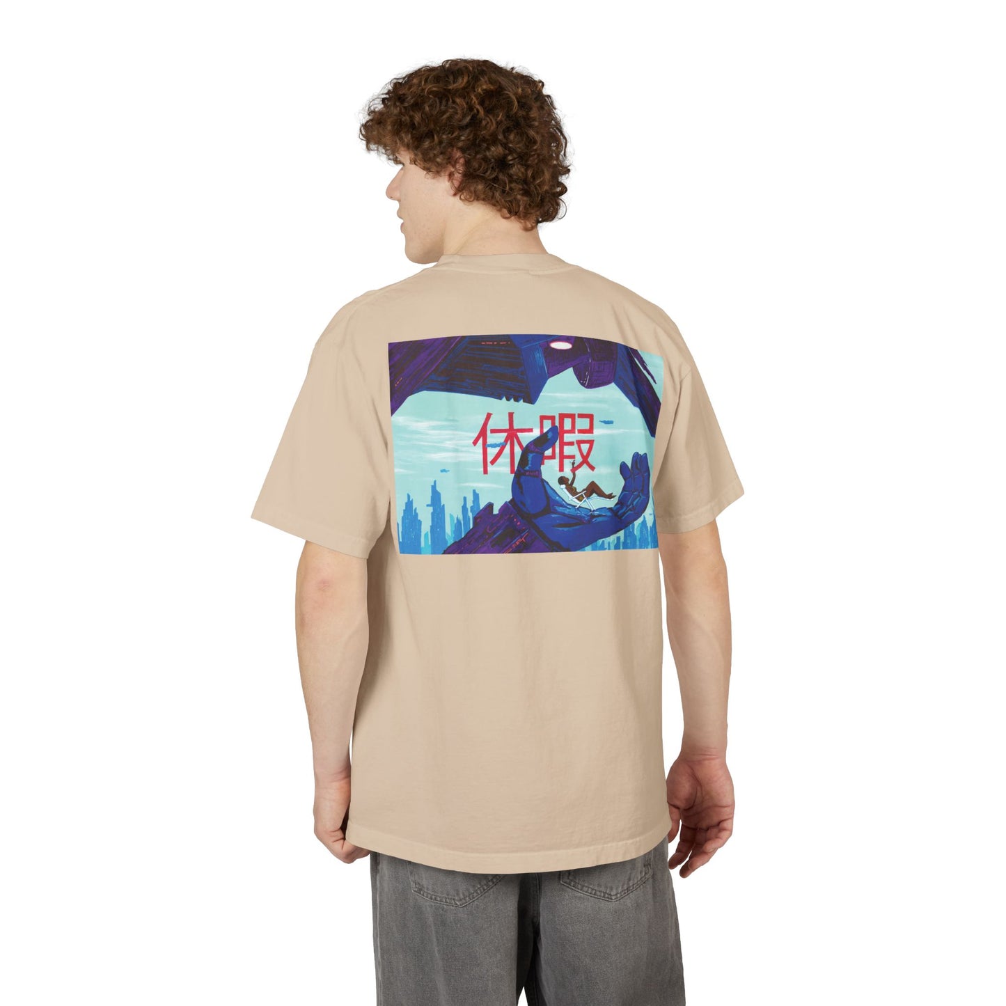 Future Vacation "Street-Wash" Heavyweight Tee - Cyberpunk Afrofuturist Art - Shaka Wear SHGDD
