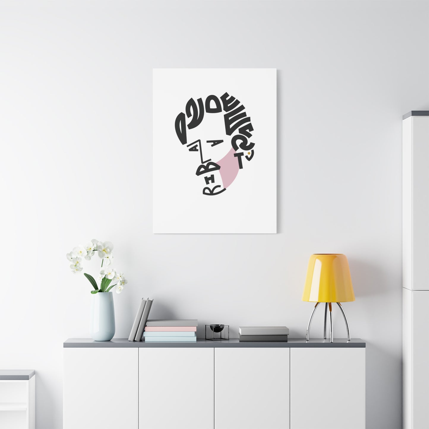 Canvas Print - Indie Folk Visionary Inspired Lettering Portrait