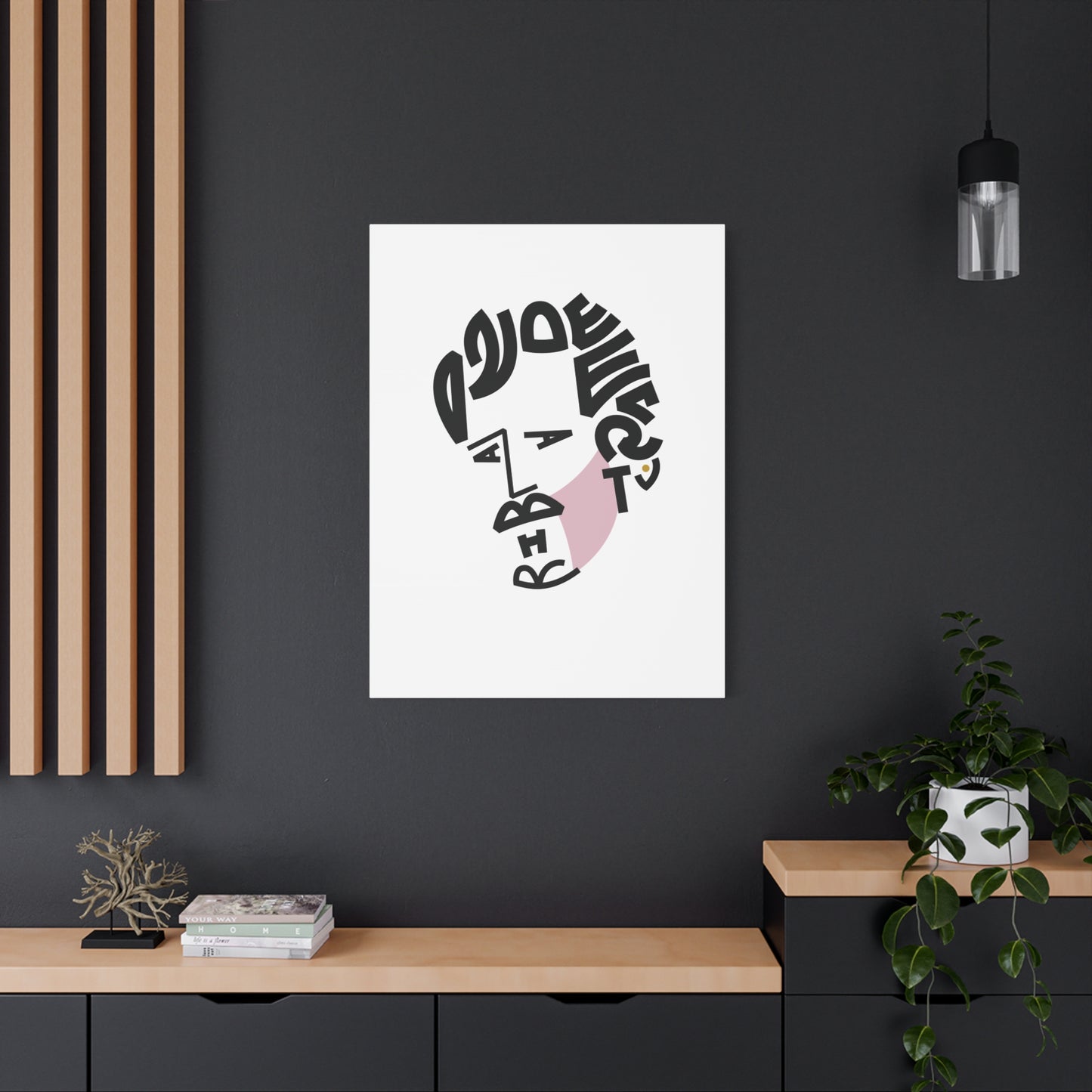 Canvas Print - Indie Folk Visionary Inspired Lettering Portrait