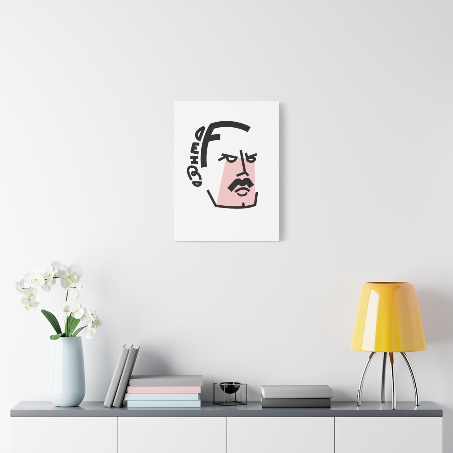 Canvas Print - Iconic Rock Frontman Inspired Lettering Portrait