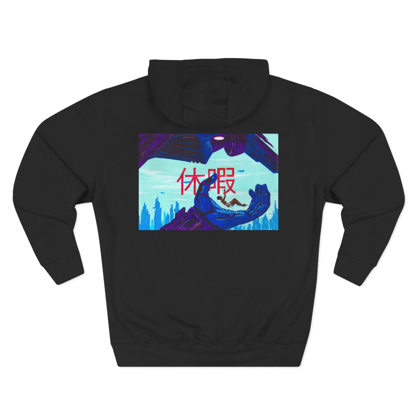 Future Vacation Premium Hoodie - Cyberpunk Afrofuturist Art - Heavyweight Urban Streetwear