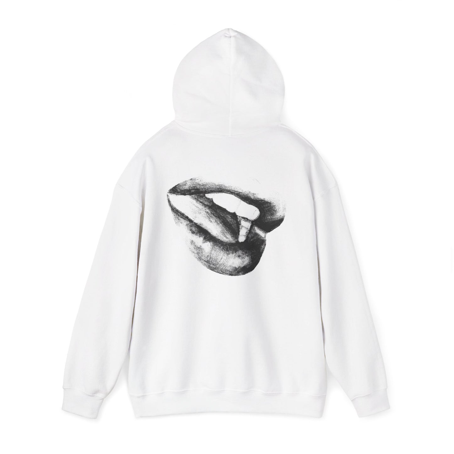 Chic Graphic Hoodie with Lip Design, Unisex Sweatshirt, Perfect for Casual Wear, Gift for Friends, Cozy Fashion Statement