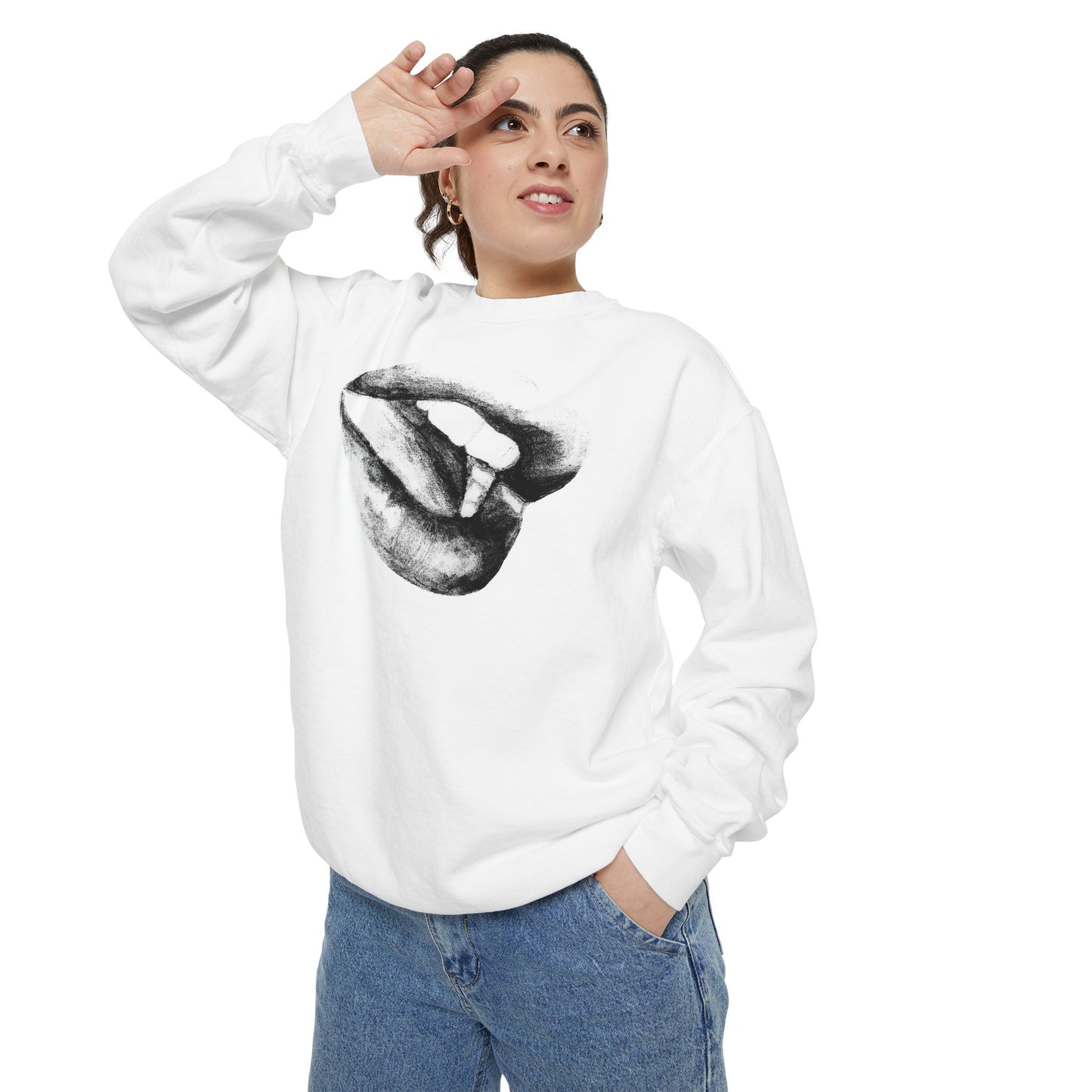 Sweatshirt - Lush Lips Pencil Drawing