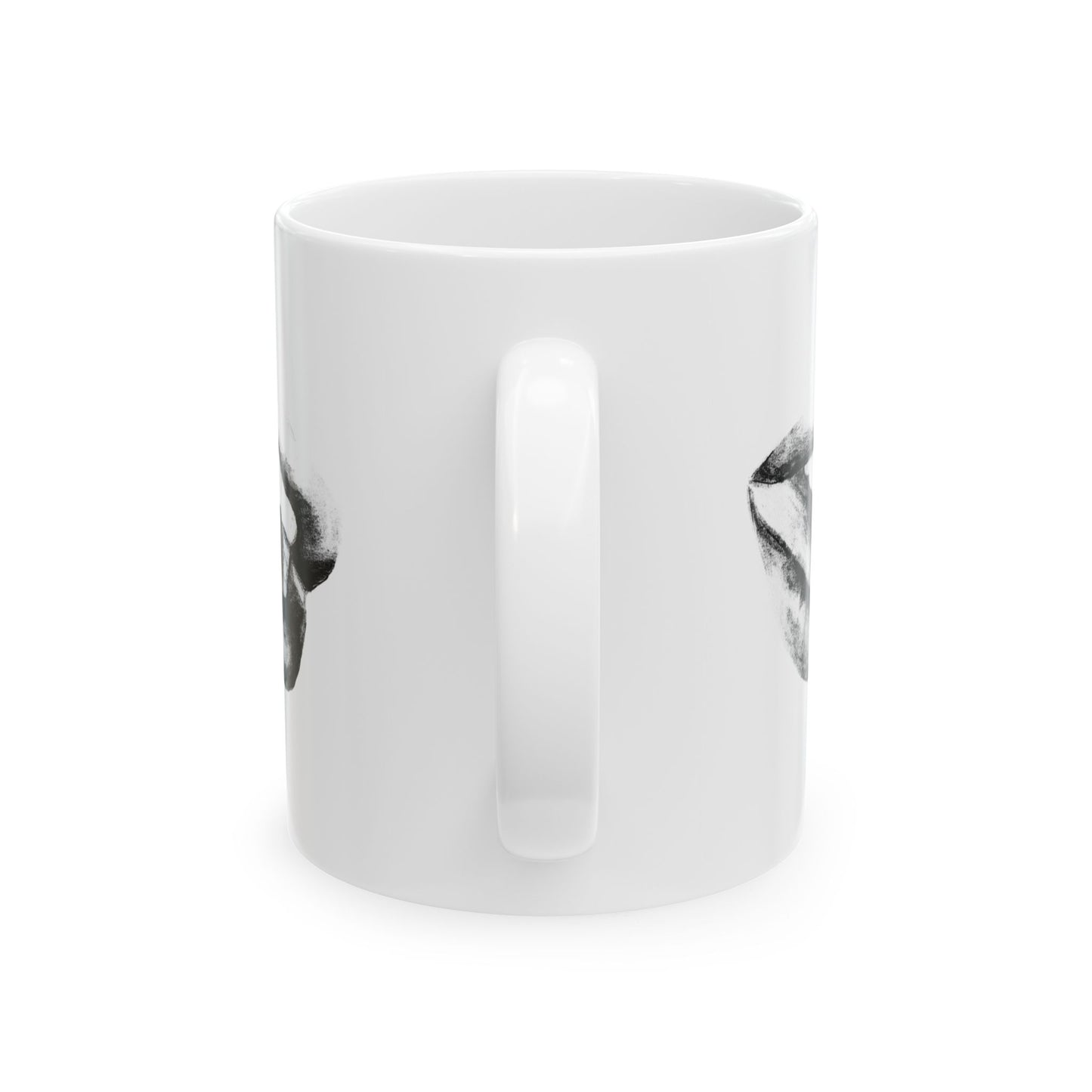 Mug - Woman's Lips Monochrome Pencil Drawing