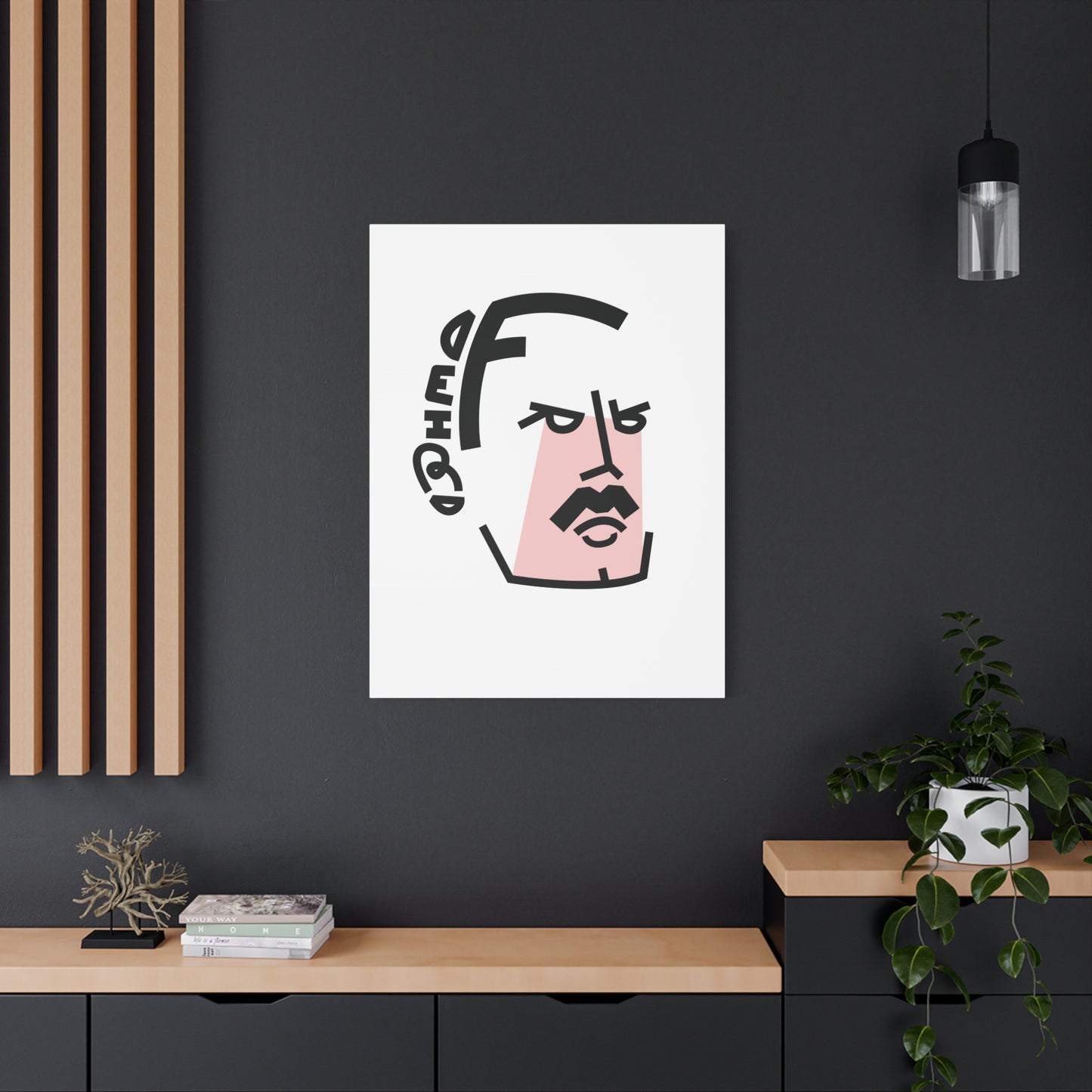 Canvas Print - Iconic Rock Frontman Inspired Lettering Portrait