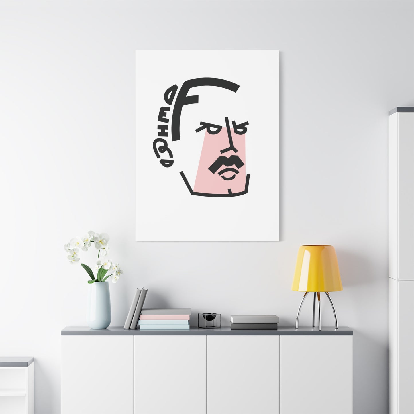 Canvas Print - Iconic Rock Frontman Inspired Lettering Portrait