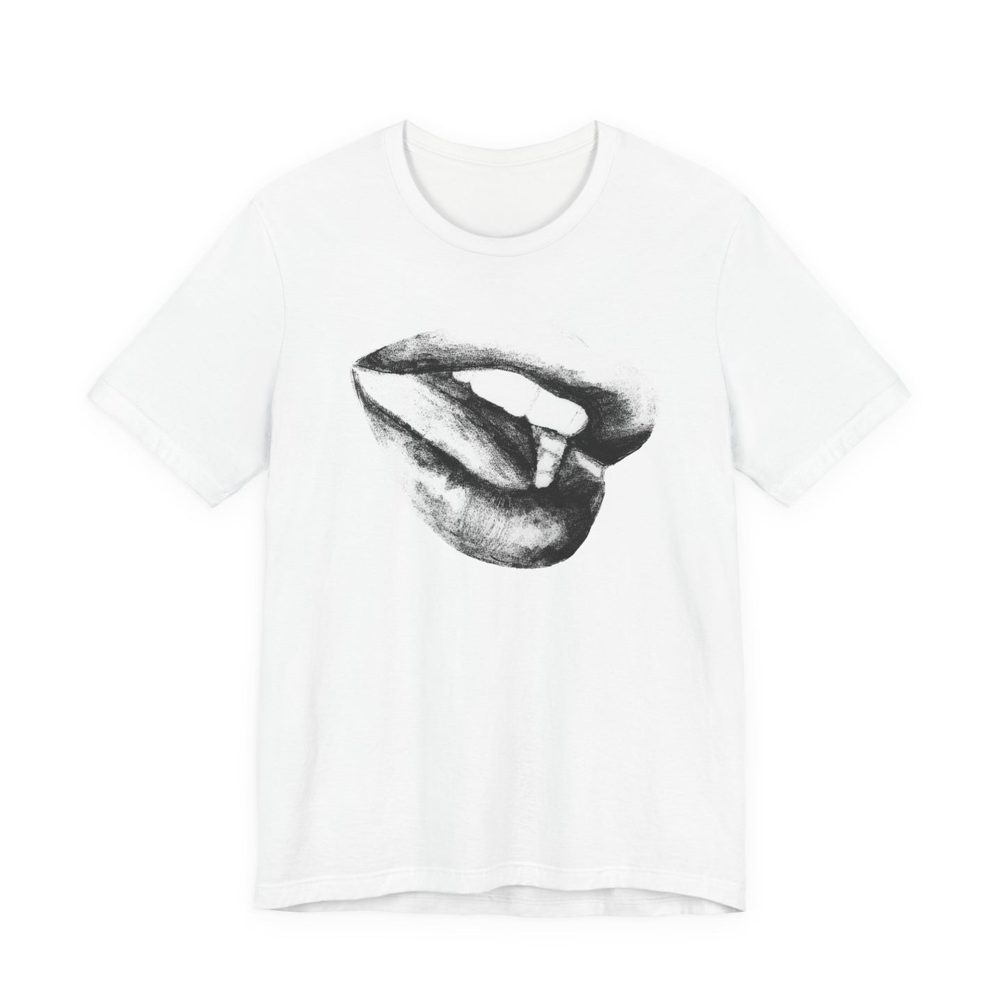 Stylish Drawing Lips Print Unisex Tee, Casual Wear, Gift for Fashion Lovers, Perfect for Parties, Trendy T-Shirt
