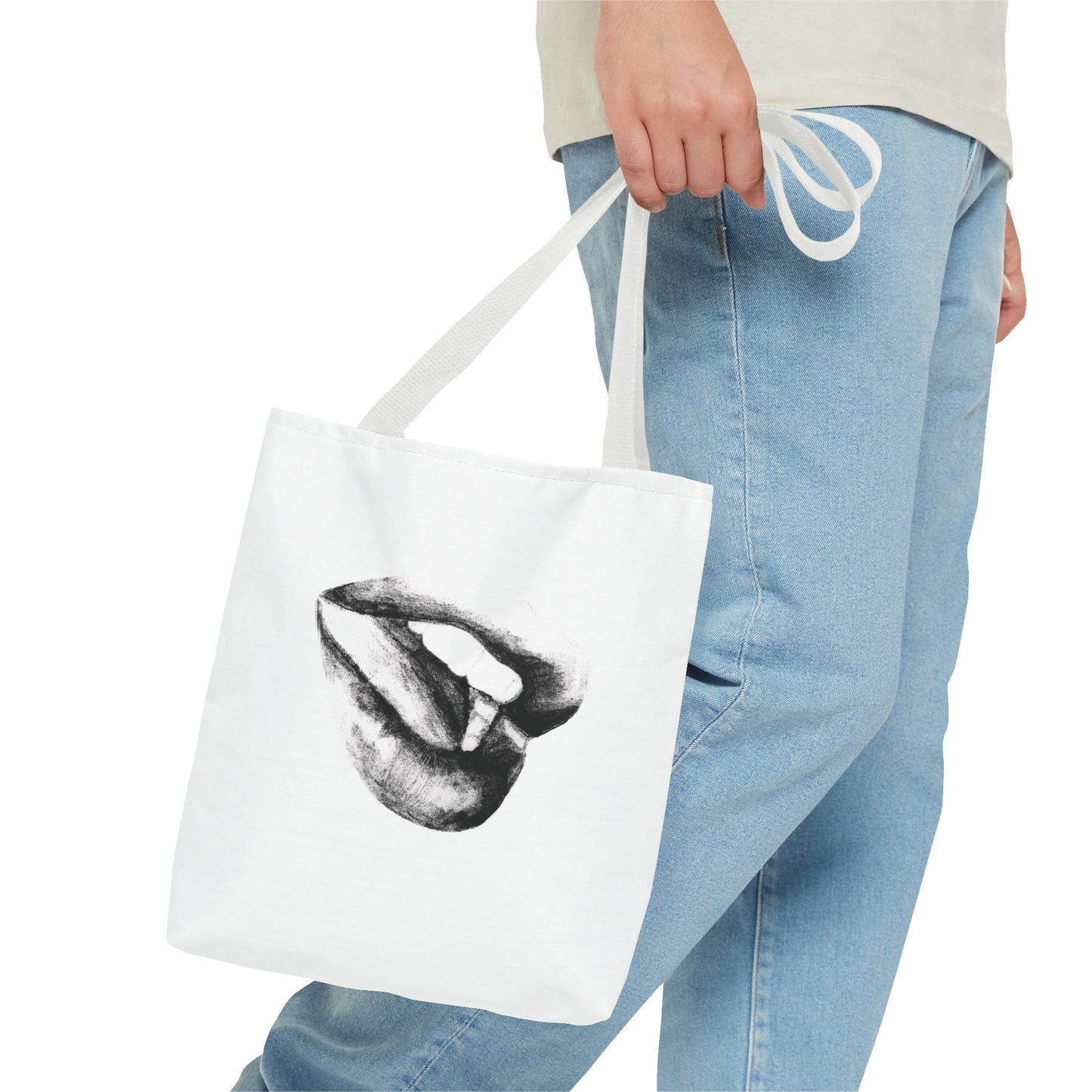 Lips Tote Bag - Pencil Drawing