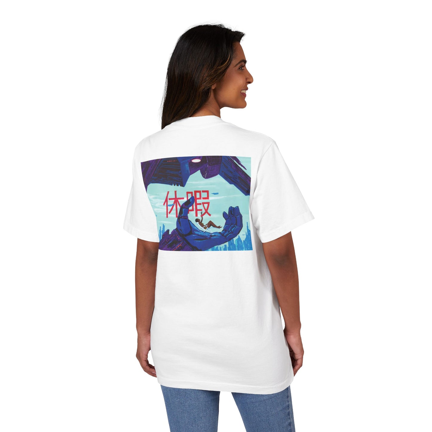 Future Vacation "Street-Wash" Heavyweight Tee - Cyberpunk Afrofuturist Art - Shaka Wear SHGDD