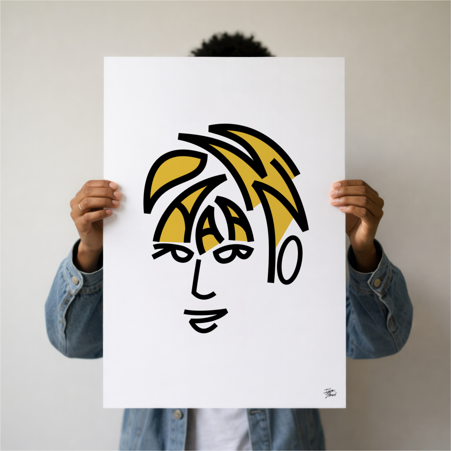 Damon Albarn Typographic Portrait - Limited Edition Giclée Art Print (A2)