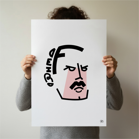 Freddie Mercury Typographic Portrait - Limited Edition Giclée Art Print (A2)